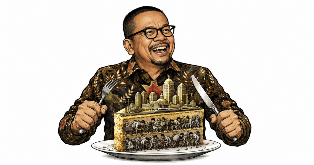 Ilustrasi ketimpangan ekonomi yang memvalidasi realitas angka tumbuh rakyat tumbang di masyarakat bawah.